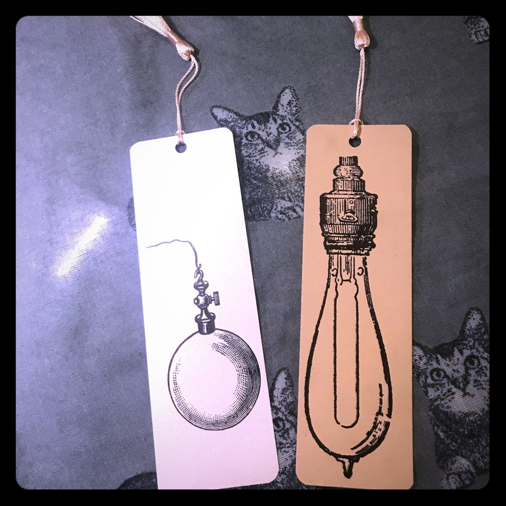Handmade Letterpress Edison Bulb Bookmark Set